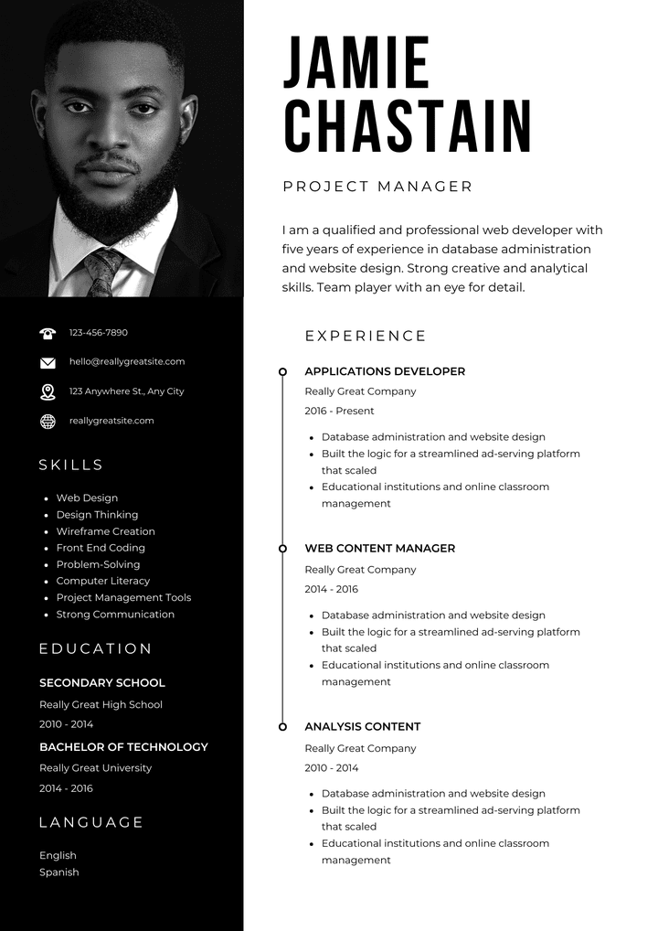 Create a professional CV (resumes)