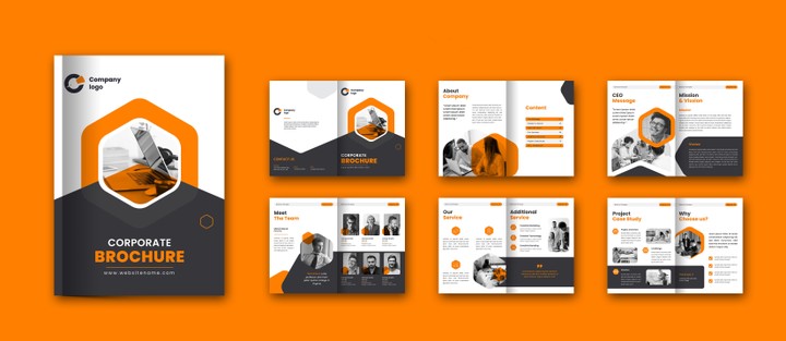 Brochure design for companies and stores