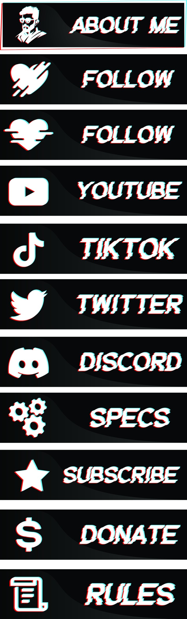 Glitch Panels For Twitch