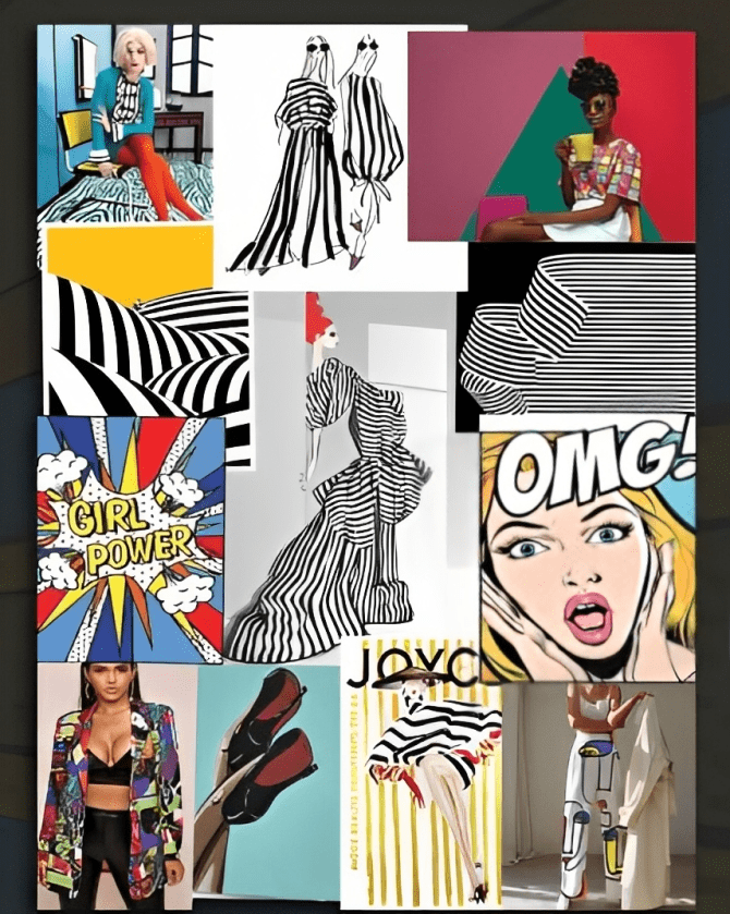 "pop art and basic lines" collection