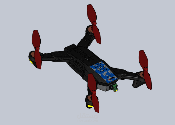 تصميم عن طريق solidwork  لطائرة درون