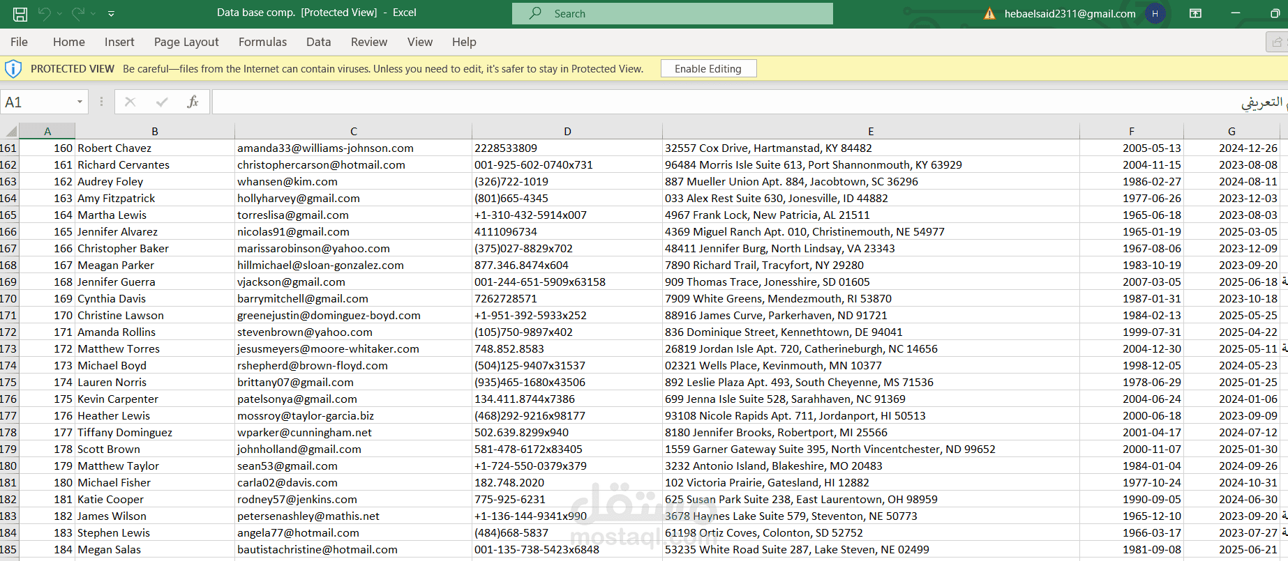 تصميم قواعد بيانات على ال Excel واضحة