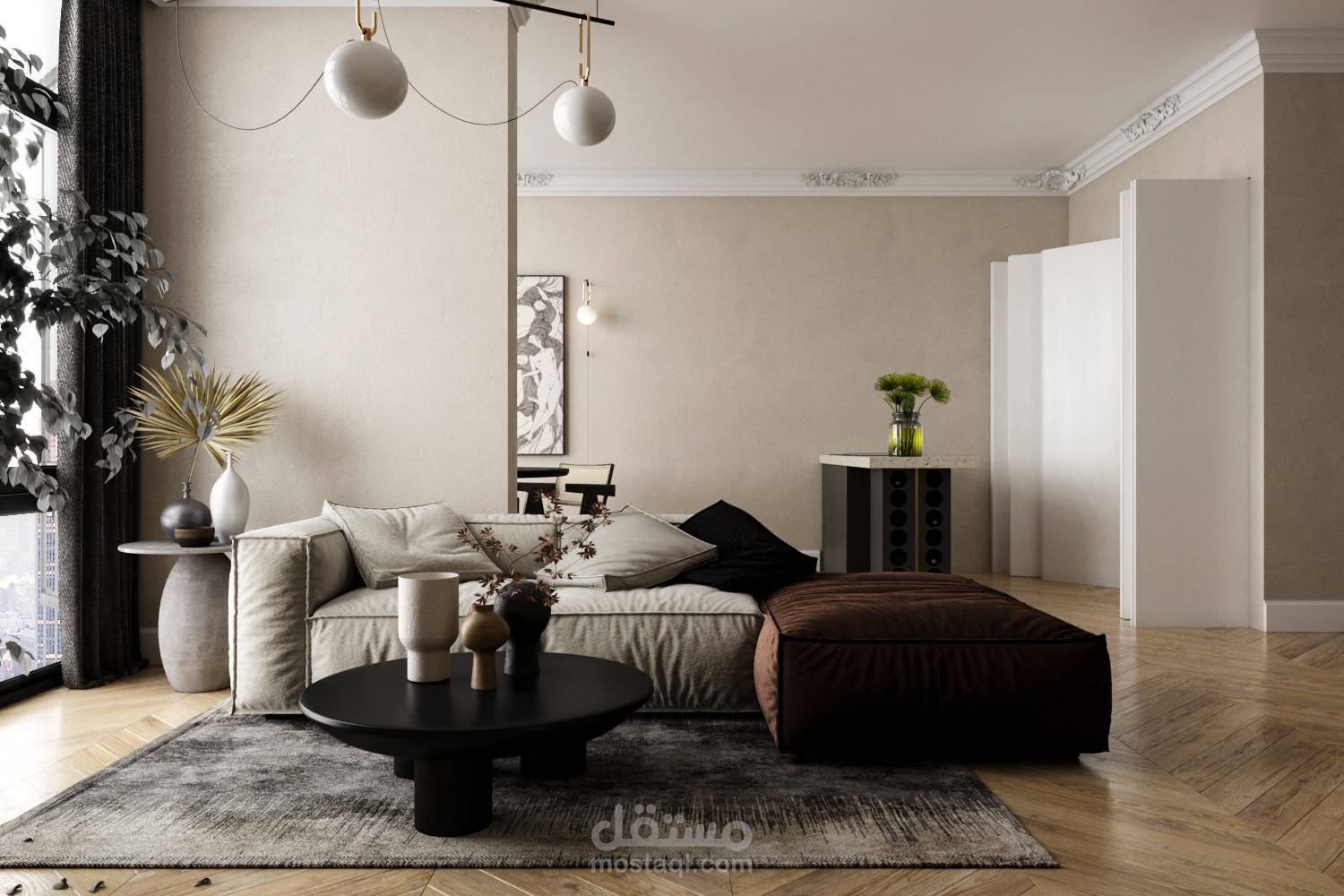 Living room interior design | مستقل