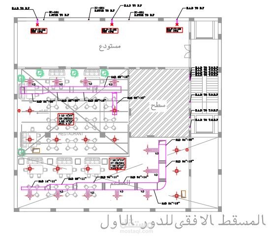 المخططات الميكانيكية لمطعم