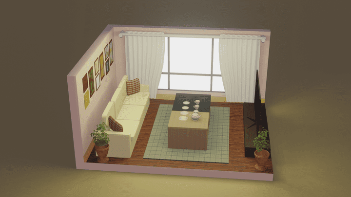 3dDrawing sitting room