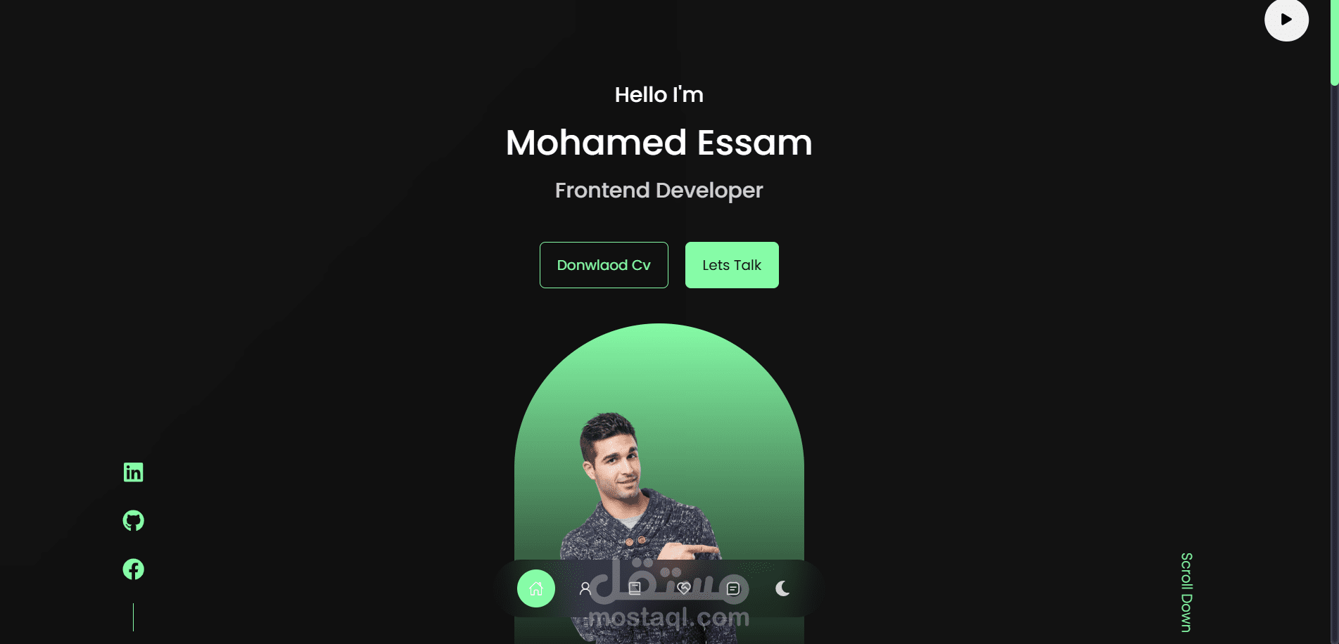 موقع Portfolio شخصي