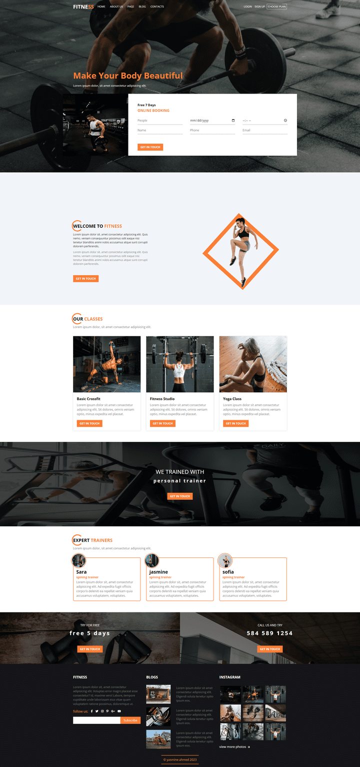 Responsive Fitness Template