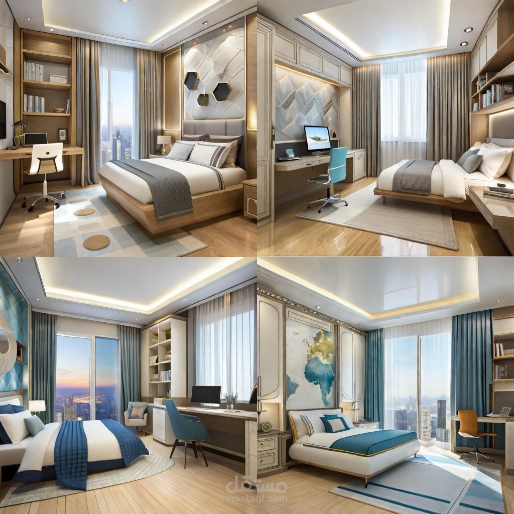 غرفة نوم مودن منفردة _ Modern Single Bedroom