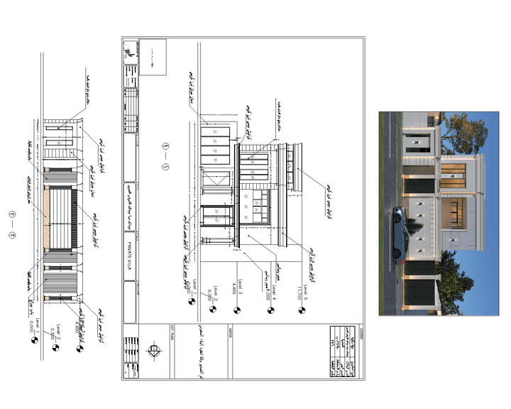 مخططات تنفيذيه لواجهه فيلا كلاسيك بالسعوديه
