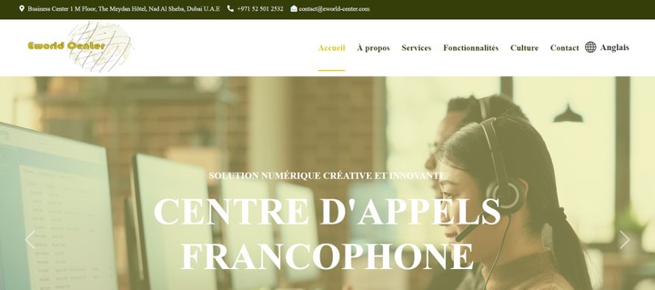 Site Web du centre d'appels