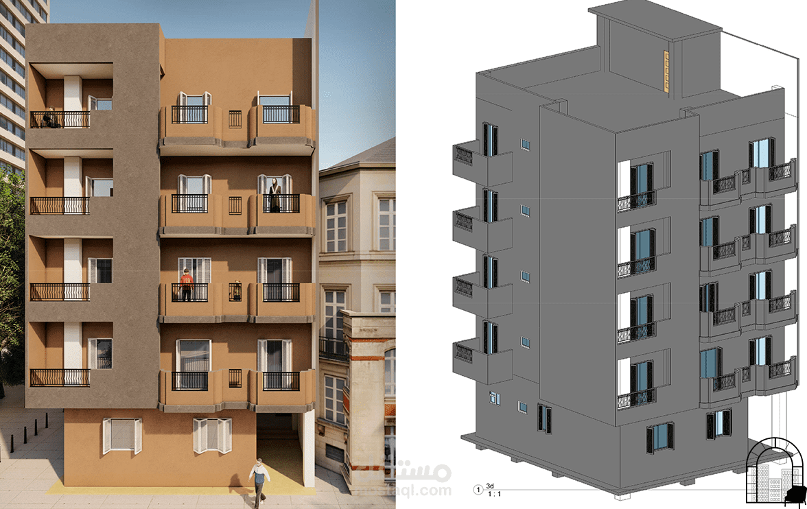 مشروع عمارة سكنية صغيرة من 5 طوابق