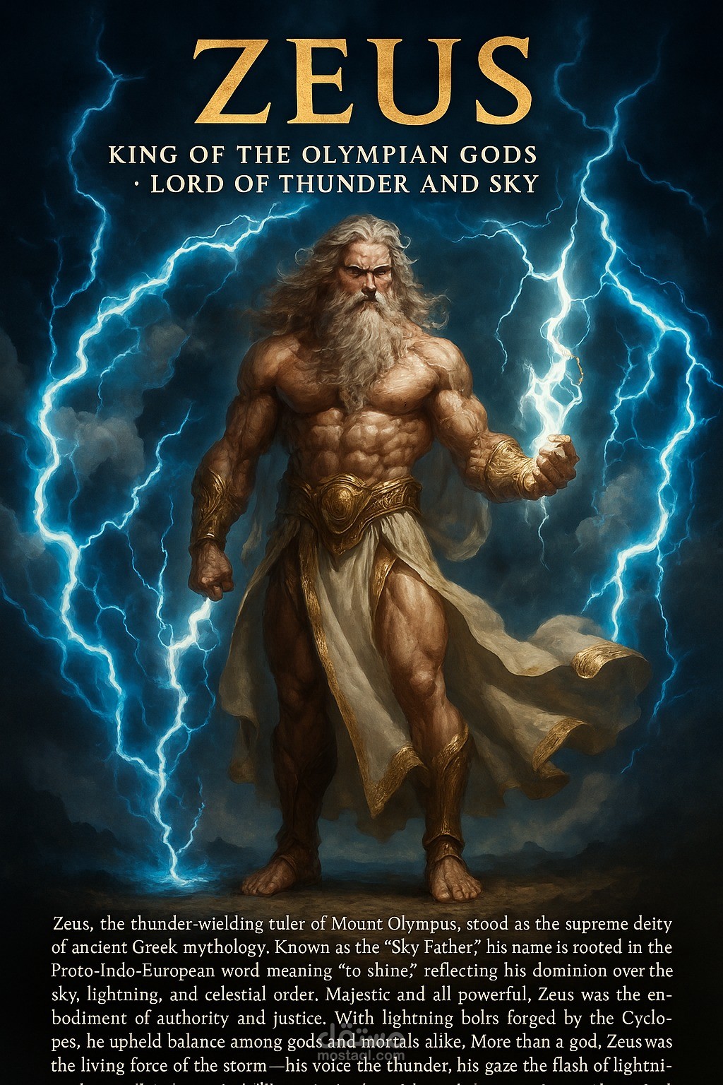تصميم بوستر 3D احترافي لفيلم Zeus