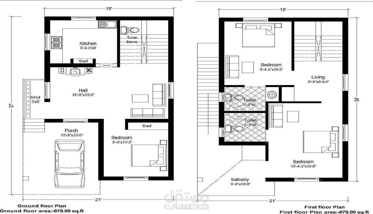 تصميم مساقط و واجهات معمارية 2d