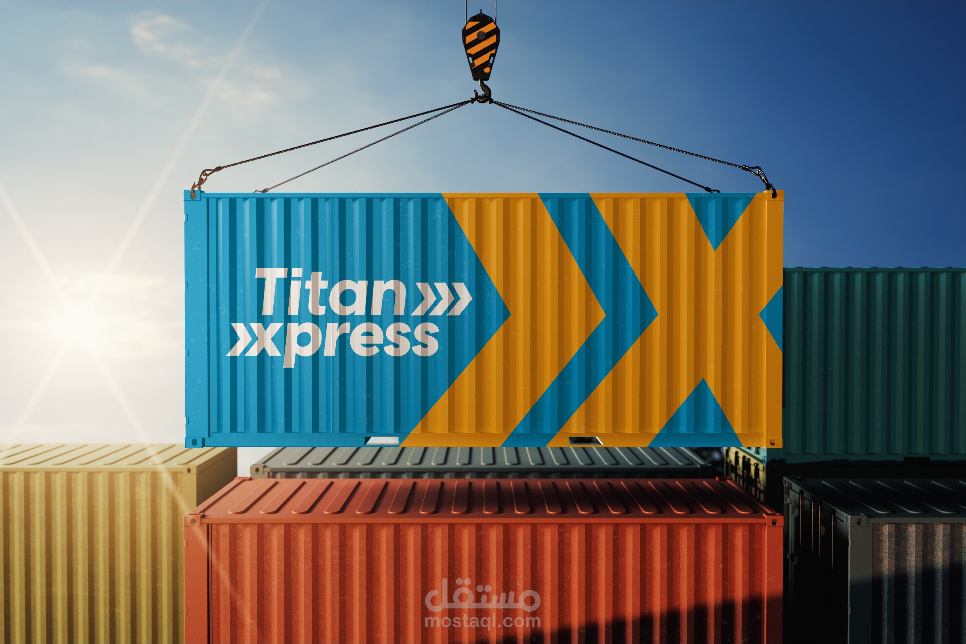 تصميم شعار شركة شحن Titan Express brand identity