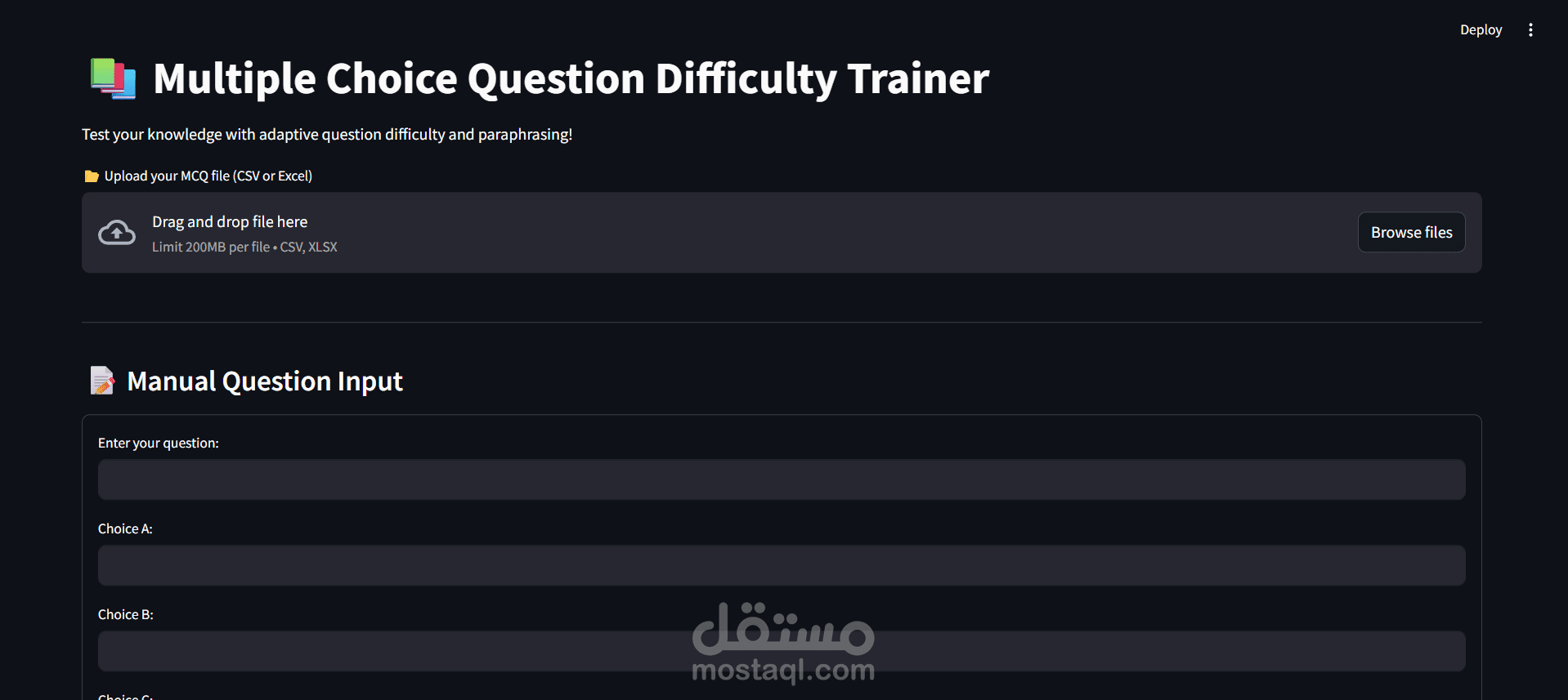 Estimating MCQ Difficulty Using BERT and Streamlit