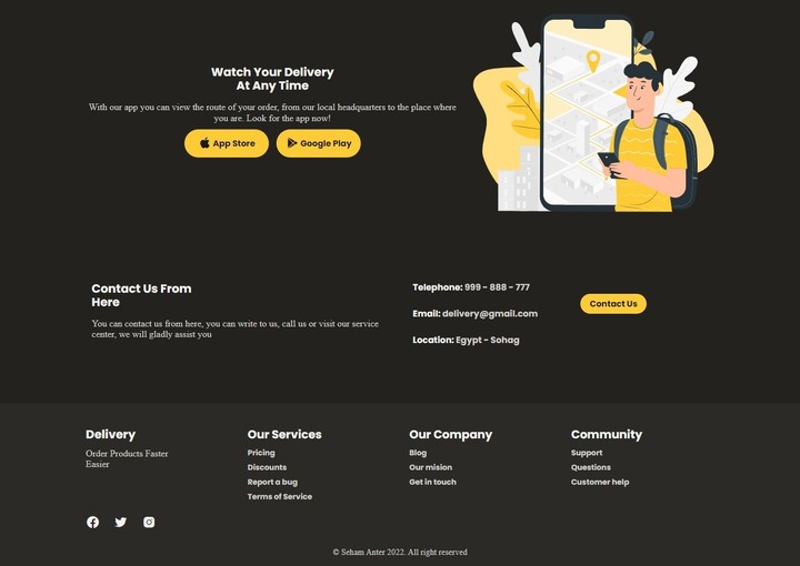 delivery landing page