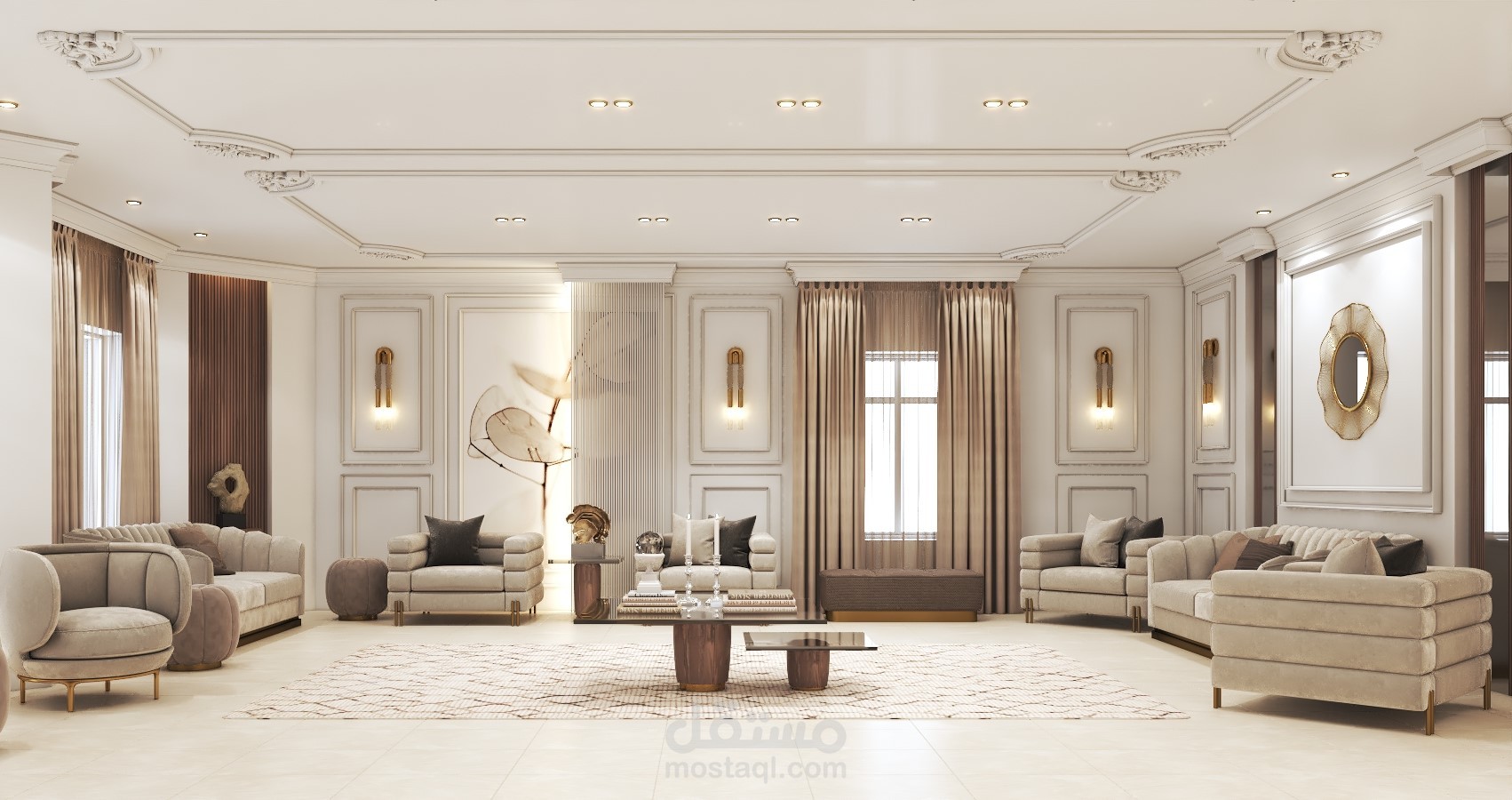 تصميم داخلي لصالة استقبال | مستقل