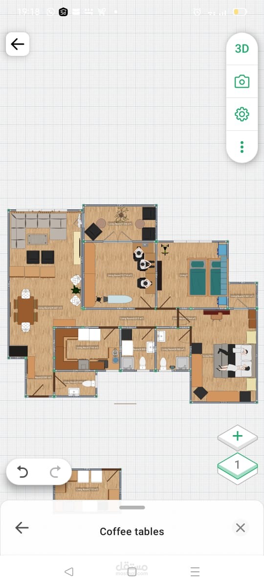 شقة سكنية - تصميم فرش مانيوال، أوتوكاد 2D، نموذج 3D