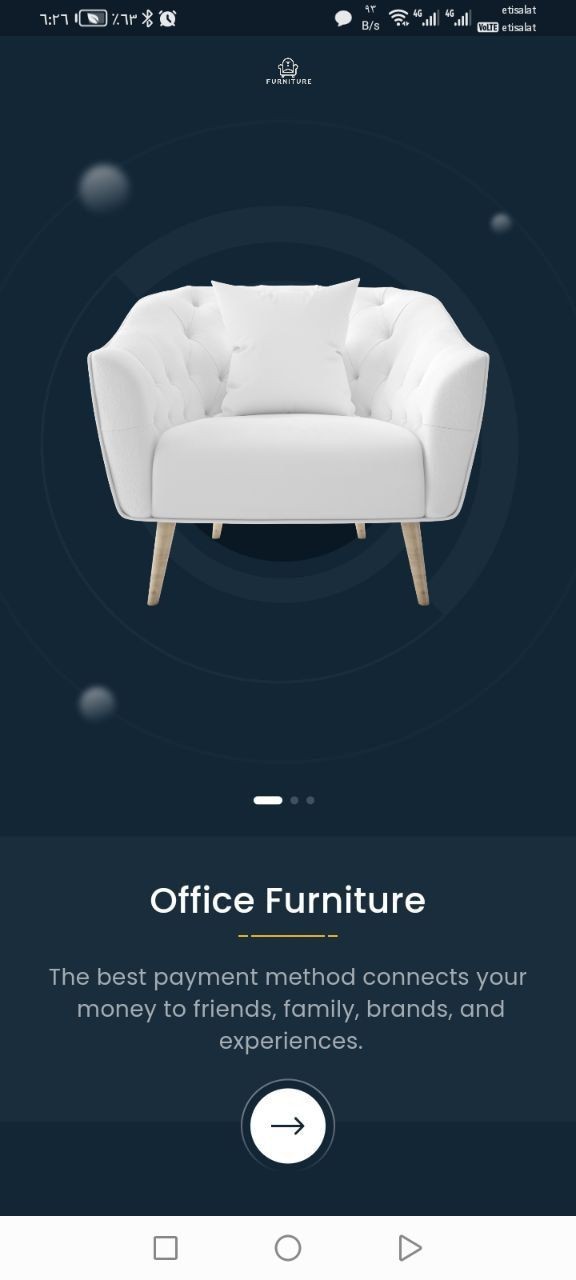 Furniture تطبيق لبيع الأثاث بتصميم جذاب