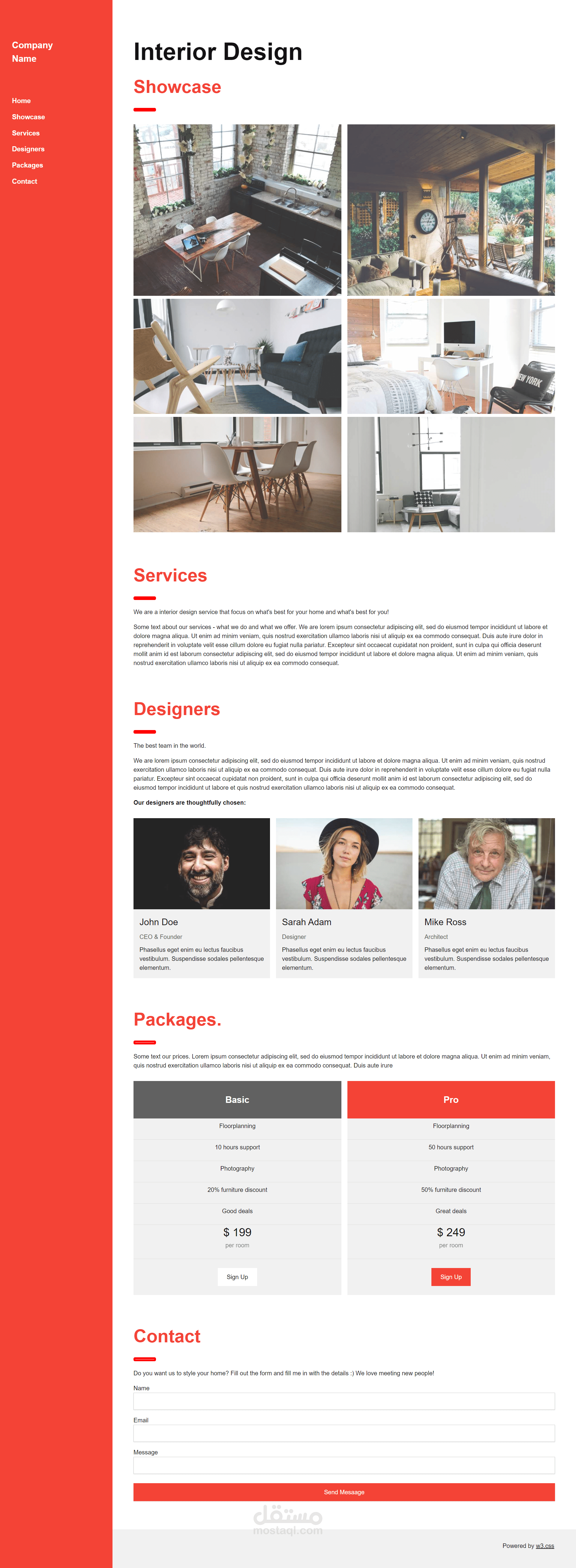 موقع ويب بسيط باستخدام html css | مستقل