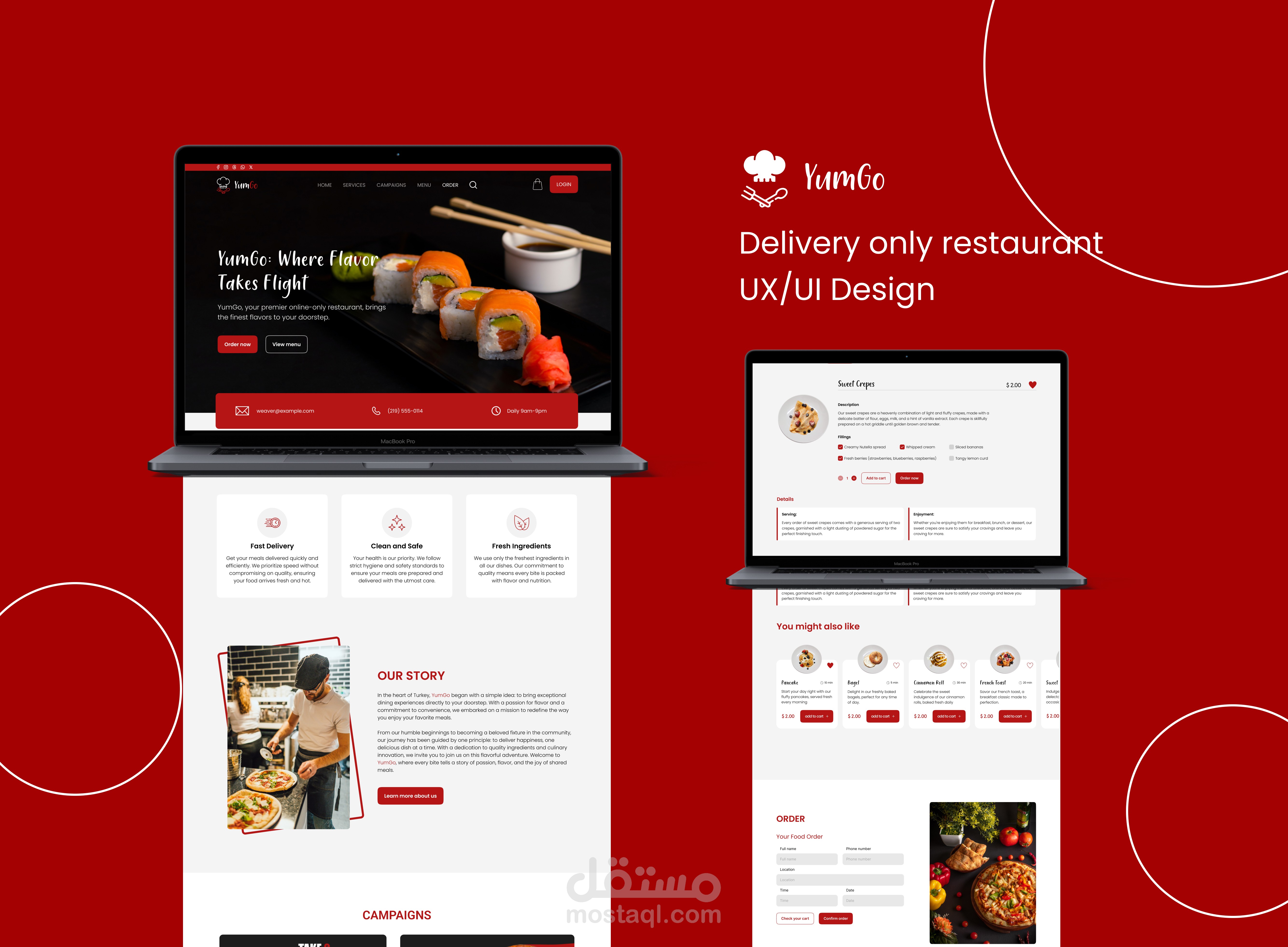 Delivery Only Restaurant UX UI Design | مستقل