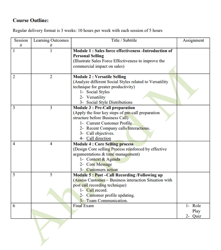 Course Outline