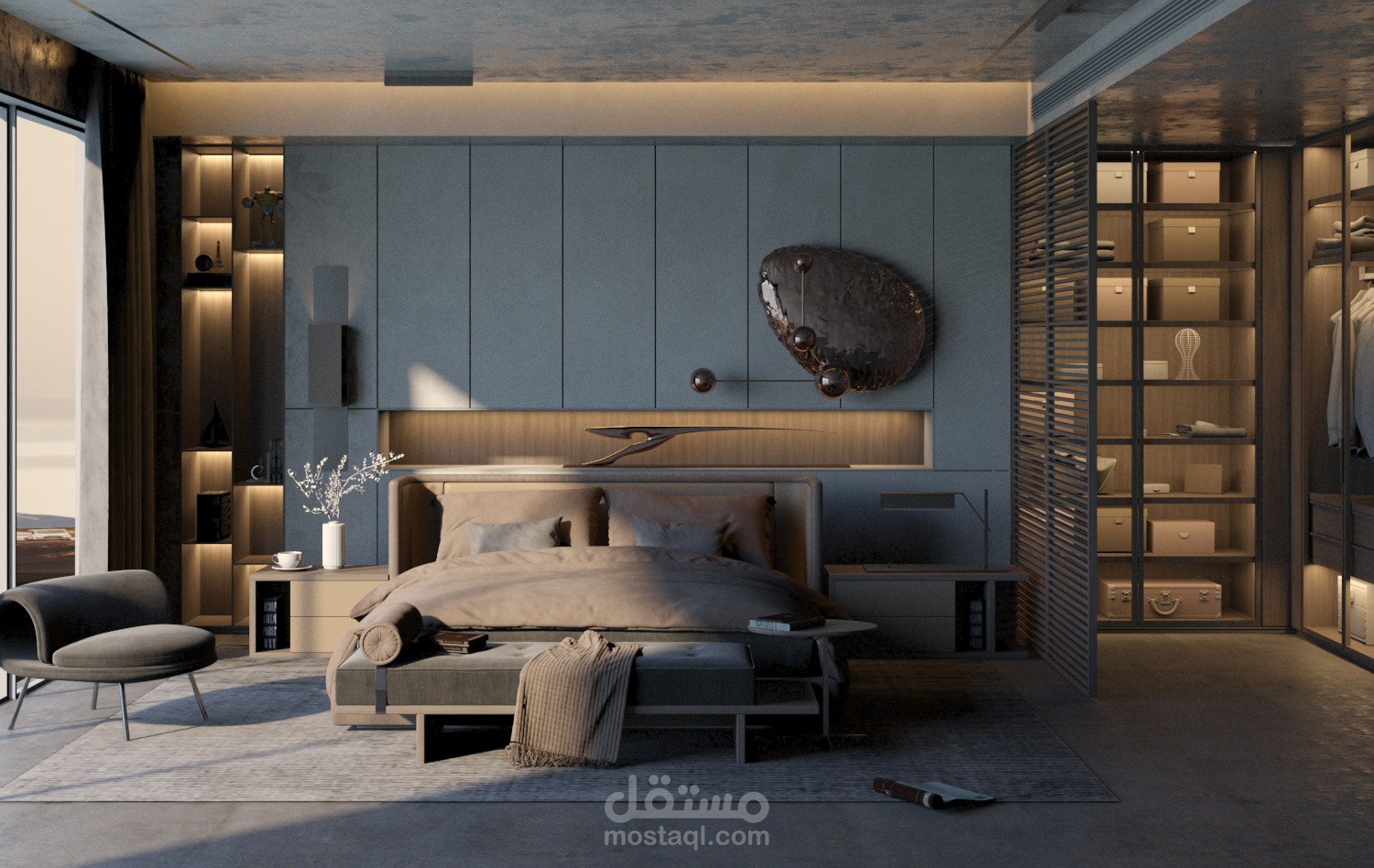 تصميم غرفة نوم بواسطة برنامج 3d max