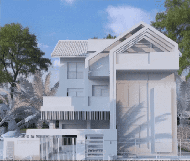 تصميم خارجي لمبني بواسطة برنامج 3d max