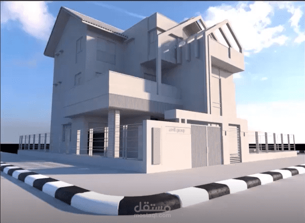 تصميم خارجي لمبني بواسطة برنامج 3d max