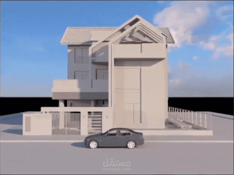 تصميم خارجي لمبني بواسطة برنامج 3d max