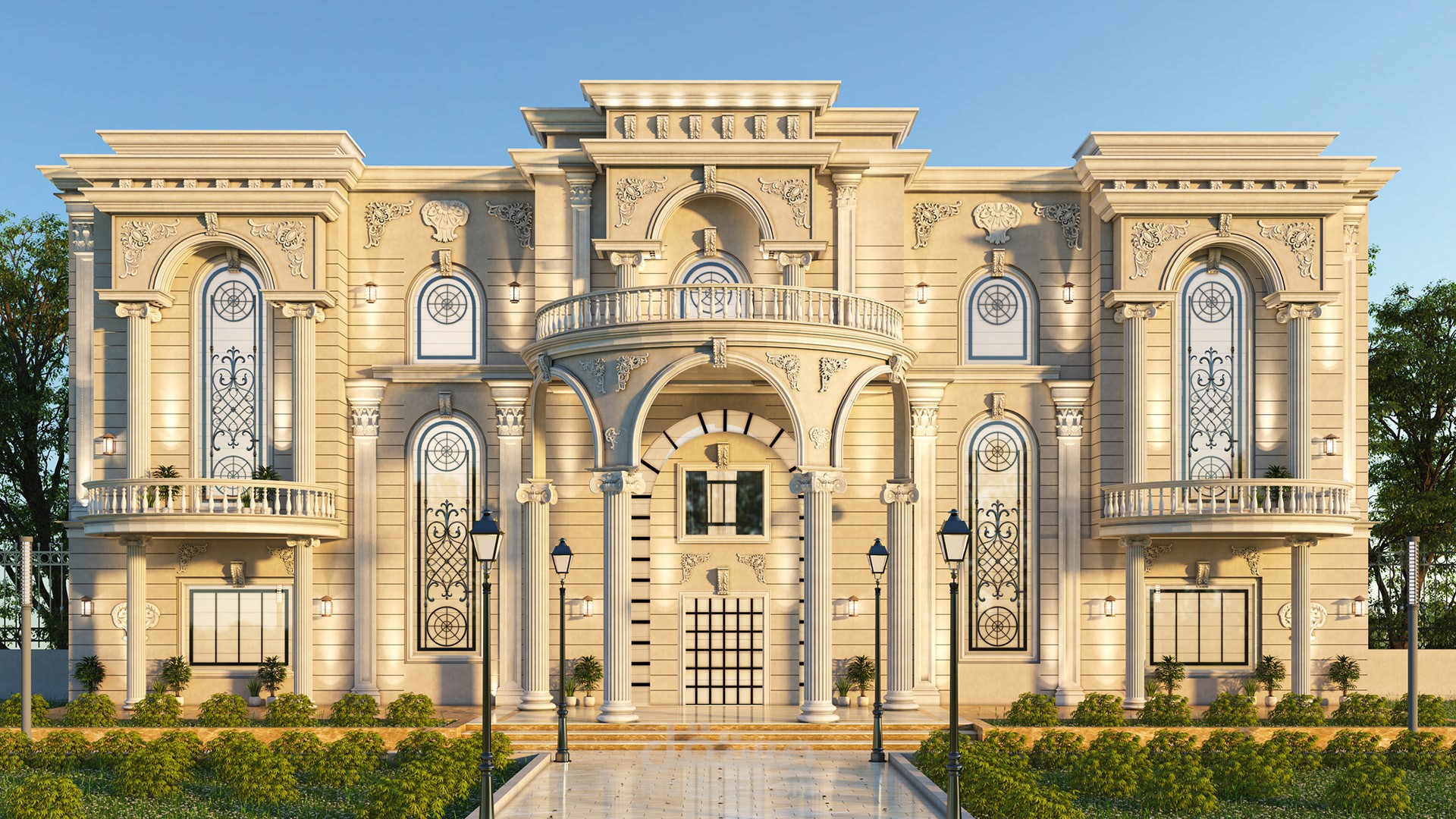 تصميم خارجي لمبني بواسطة برنامج 3d max