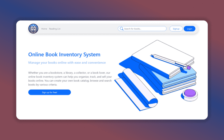 موقع نظام جرد الكتب (Online Book Inventory System)