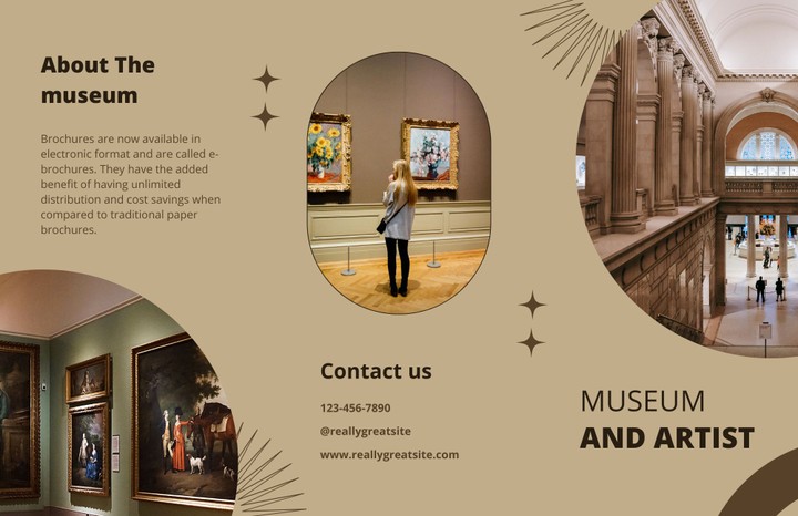 Brown and Gray Creative Museum Art Trifold Brochure