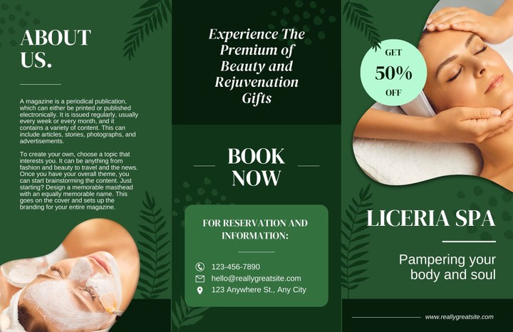 Green Creative Spa C-Fold Brochure