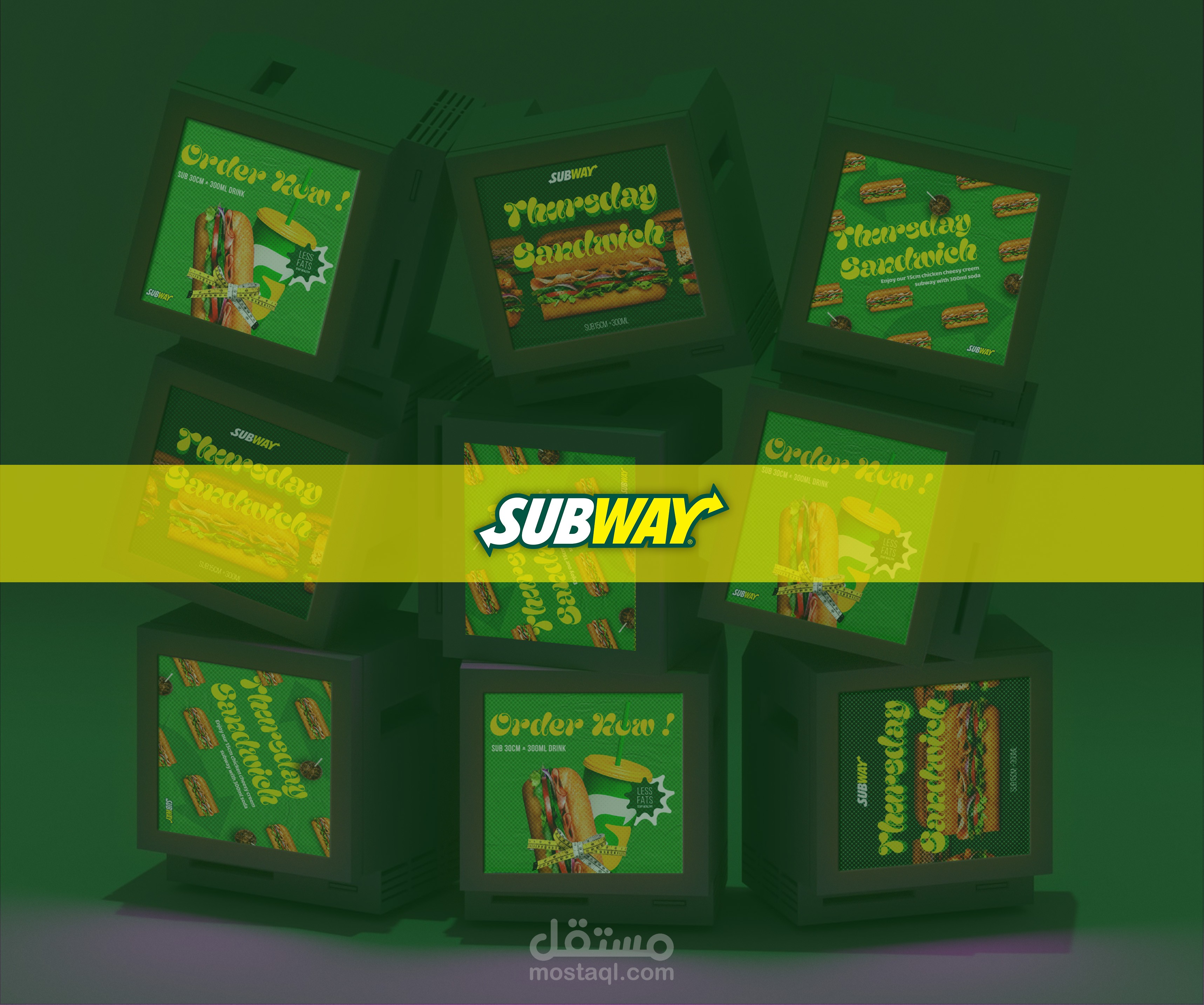 تصميمات سوشيال ميديا - Subway Social Media Ads