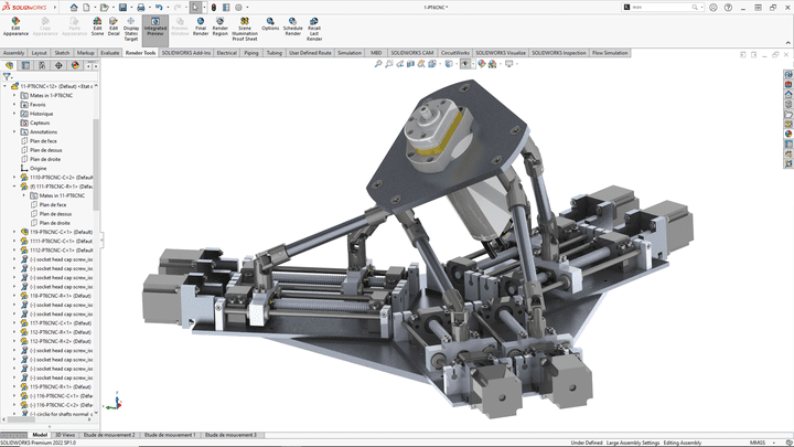 Prototype of a six-axis table dedicated to CNC machining