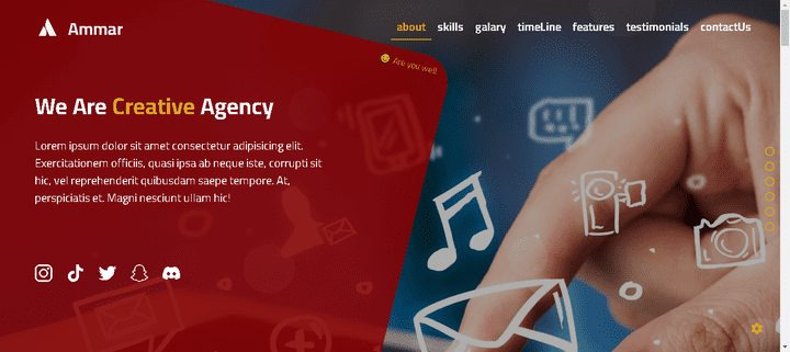 صفحة هبوط احترافيه (متحركه) معرض اعمال وسيرة ذاتيه  agency landing page