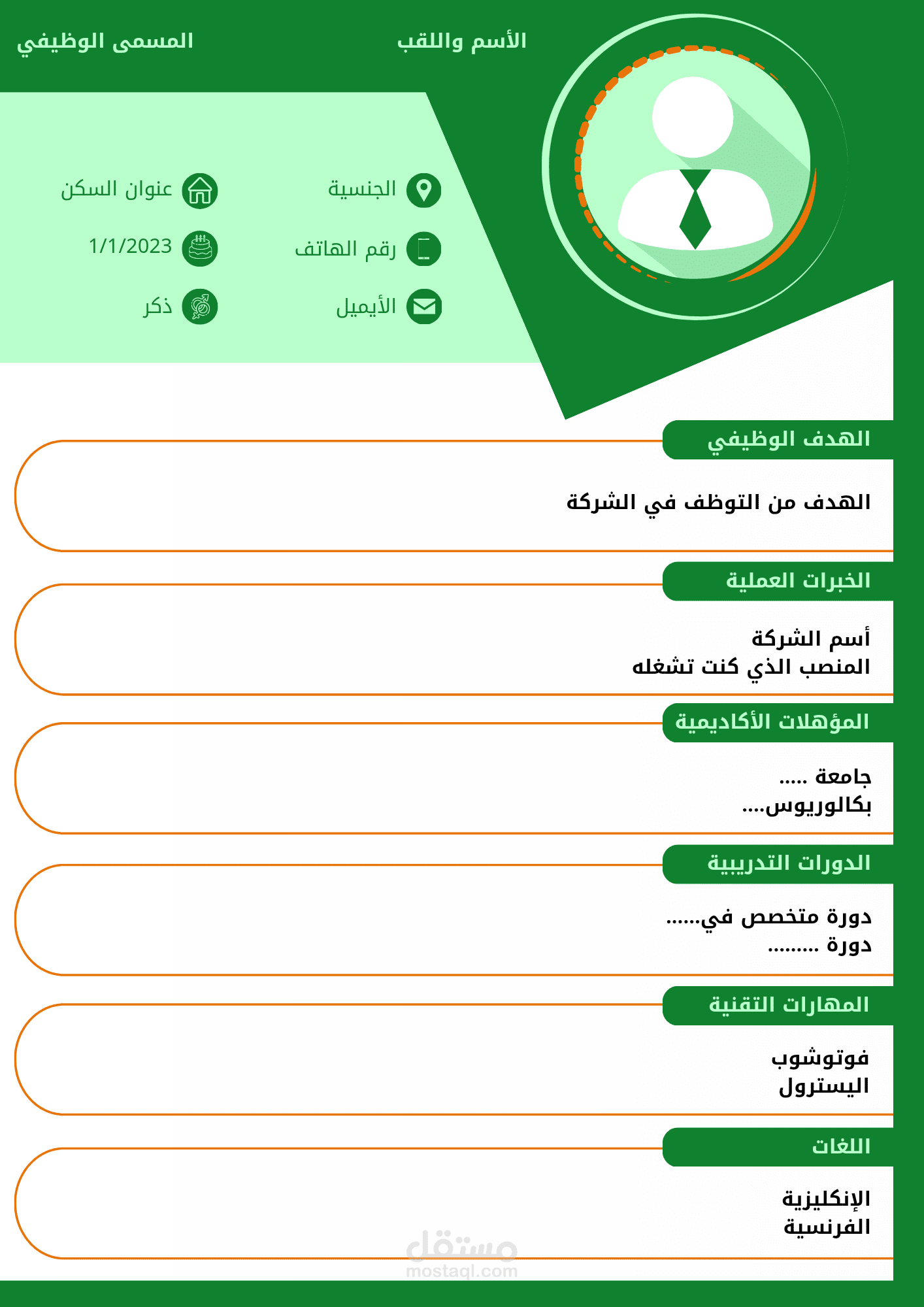 تصميم سيرة ذاتية (cv) باحترافية