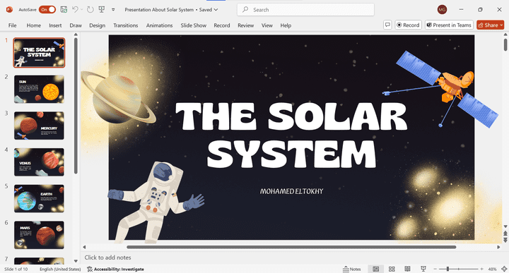 Presentation On SolarSystem