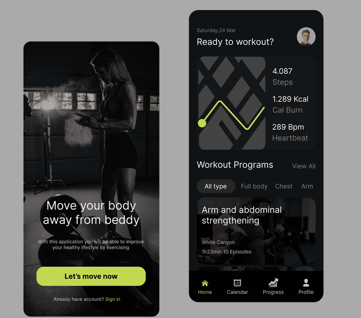 Fitness mobile app