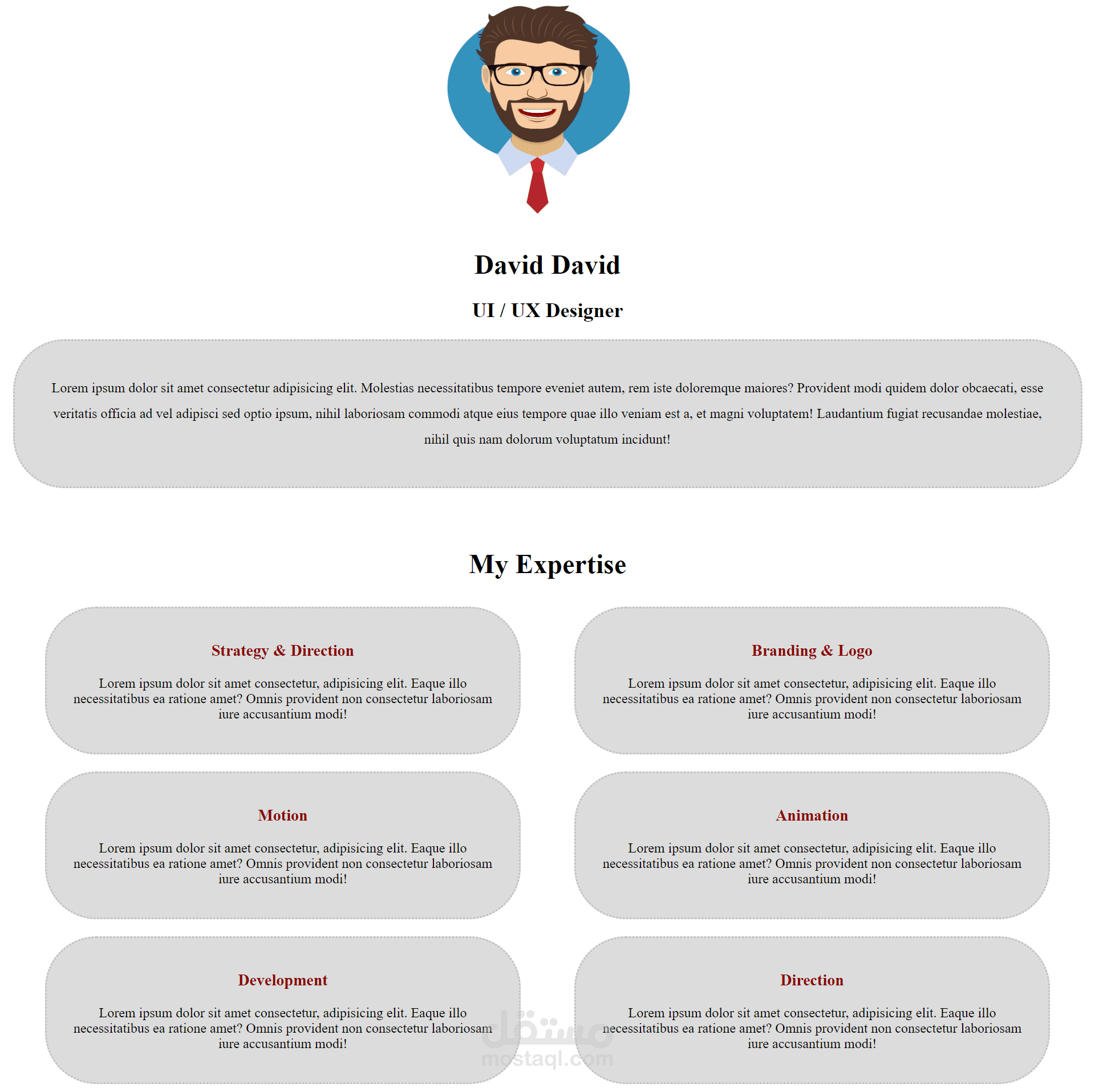 HTML - CSS - Portfolio page | مستقل