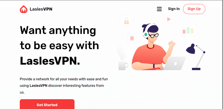 صفحة هبوط لابلكيشن Lasles VPN