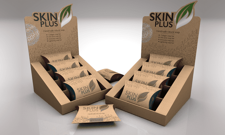 Skin plus stand and packaging design