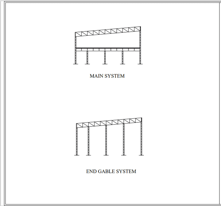 main system steel and end gable system/cad