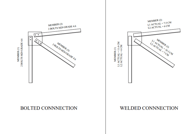 bolted connnection and weldedction/cad