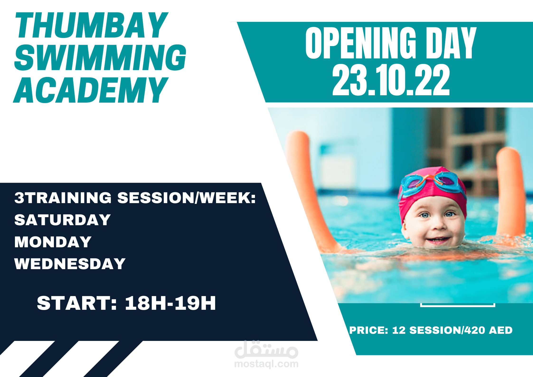 swimming academy flayer