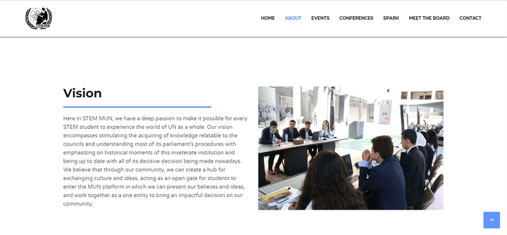 Modal United Nation STEM Student Website