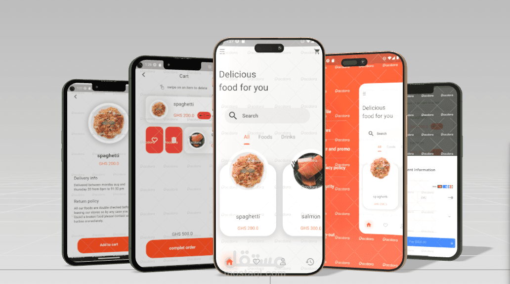تطوير نظام تطبيق مطعم متكامل – CALEB G Restaurant App
