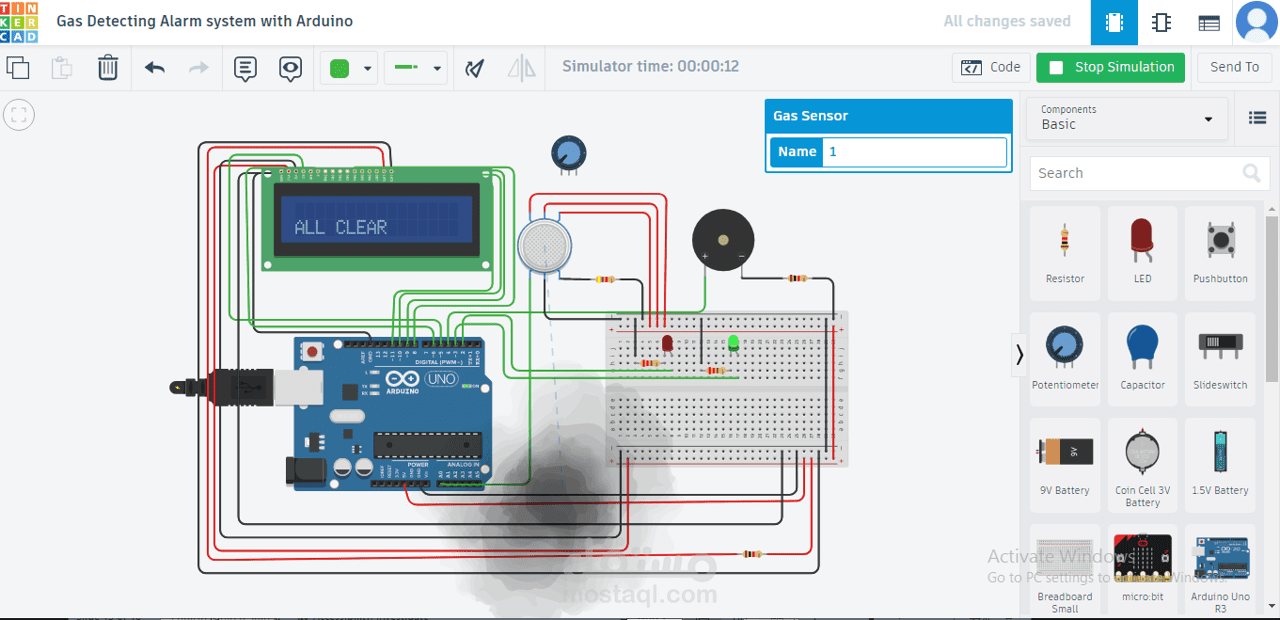 Gas Detecting Alarm system with Arduino