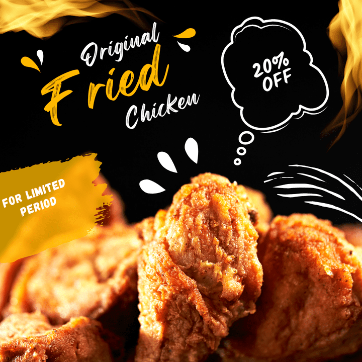 advertisement for fried chicken social media post